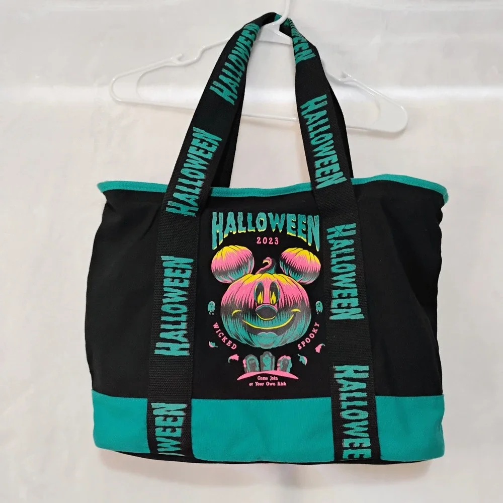 Disney Halloween 2023 Mickey Mouse Pumpkin Collector Tote Bag Zipper Carry On